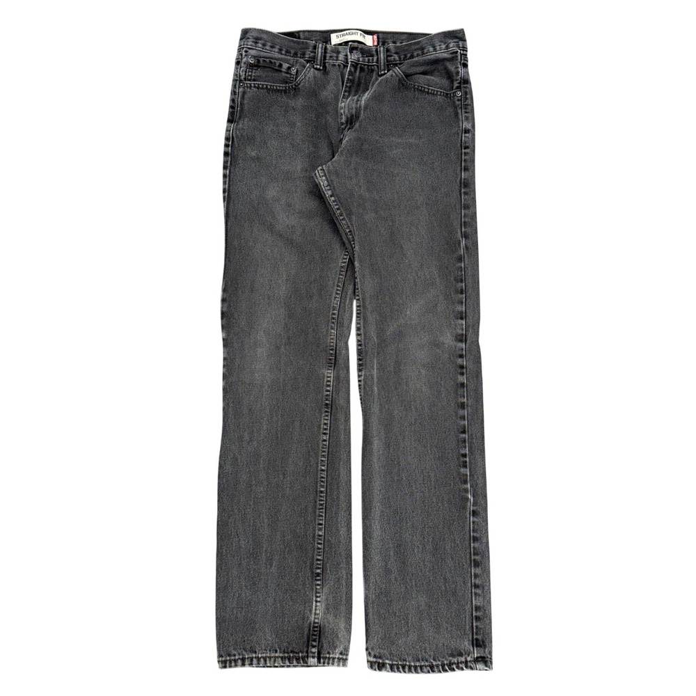 Vintage Levis 505 Mens Straight Fit Jeans Faded Black Denim W32 L34